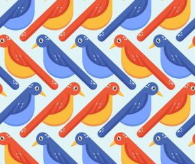 Bird colorful seamless pattern vector