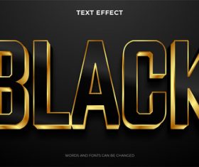 Black 3d text effect vector