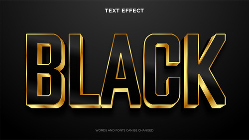 Black 3d text effect vector