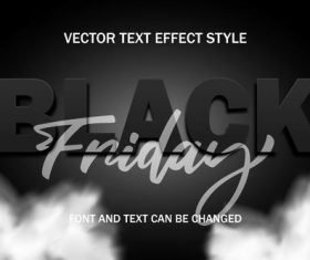 Black friday 3d editable text effect font vector