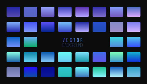 Blue gradient swatches vector
