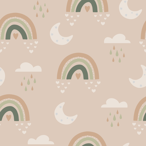 Bohemian dreams pattern cartoon background pattern vector