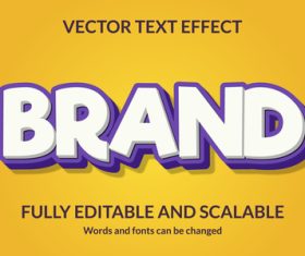 Brand text effect font vector