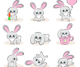 Bunny set vector