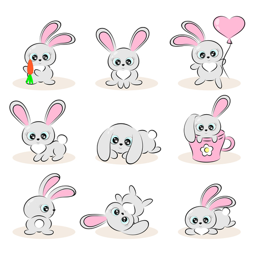 Bunny set vector