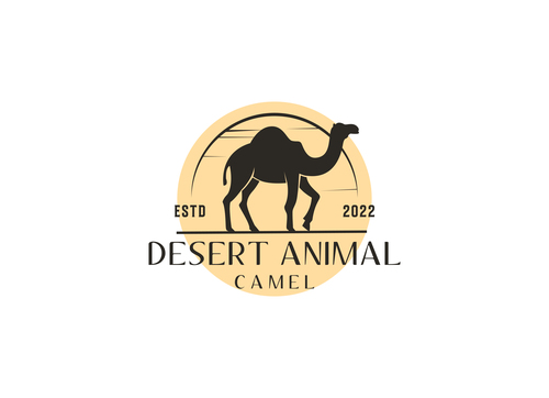 Camel logo the title brand name vector