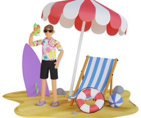 Cartoon beach holiday vector