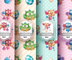 Cartoon bird seamless pattern vector