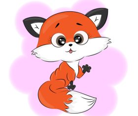 Cartoon red fox vector