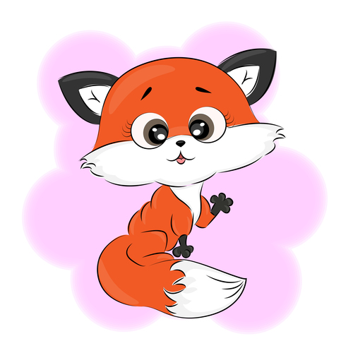 Cartoon red fox vector