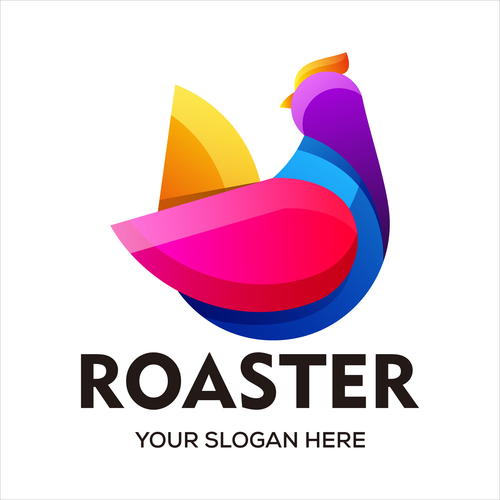 Colorful roaster logo vector