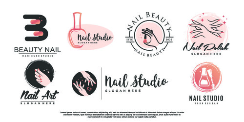 Creative nail salon logo vector free download