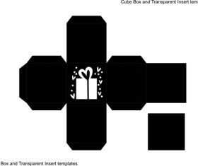 Cube box template vector