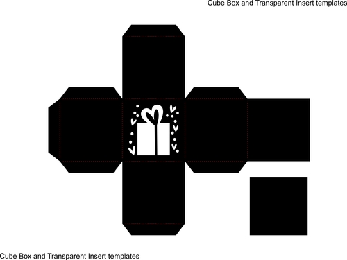 Cube box template vector