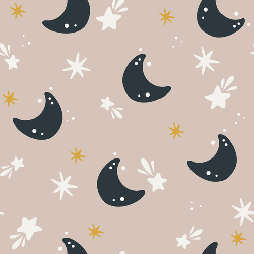 Curved moon seamless pattern vector