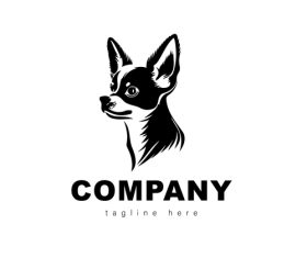 Cute chihuahua dog logos vector