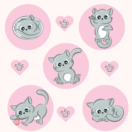 Cute kittens vector