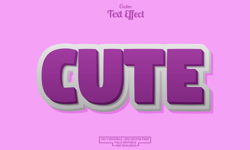Cute text effect font vector