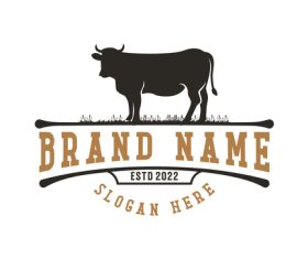 Dairy cattle logo the title brand name vector
