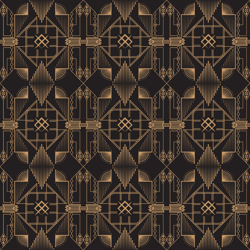 Dark wallpaper art deco pattern vector
