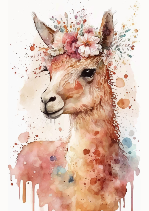 Deer watercolor painting vector