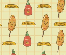 Delicious street foods background vector
