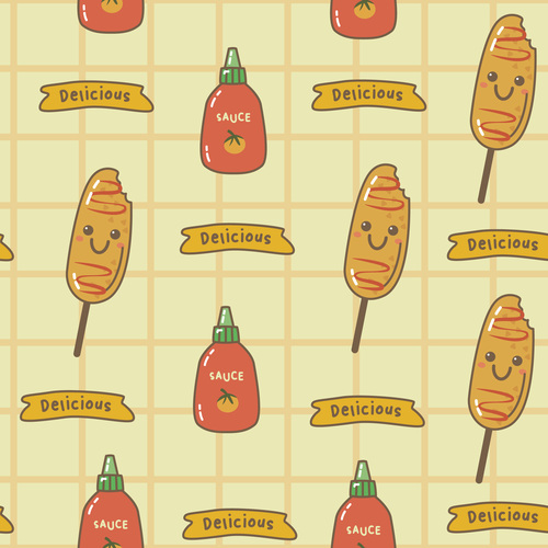 Delicious street foods background vector