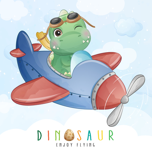 Dinosaur pilot vector