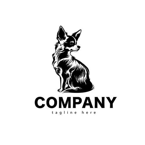 Docile chihuahua dog logos vector