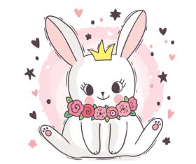 Easter bunny cartoon vector