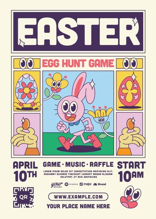 Easter egg card flyer vector