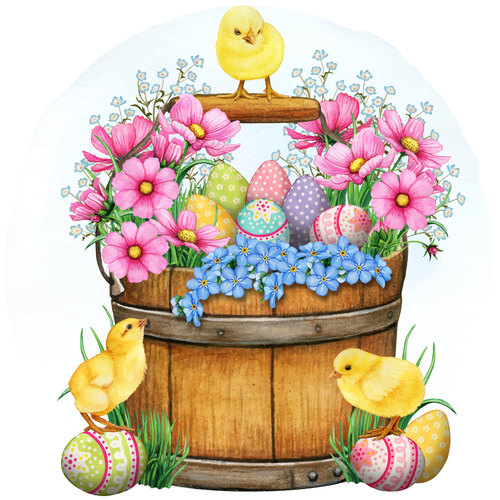 Easter watercolor painting vector