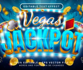 Editable text effect 3d vegas jackpot vector