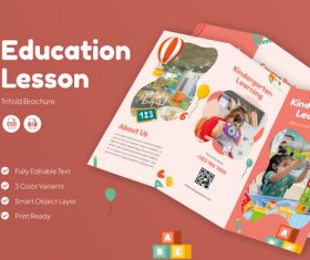 Education lesson brochure vector