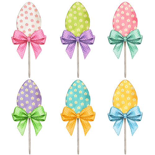 Egg pops with bow easter decoration vector