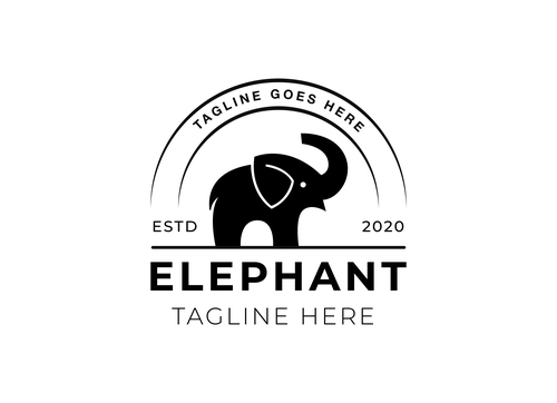 Elephant logo the title brand name vector