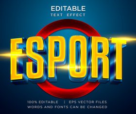 Esport 3d editable text effect vector