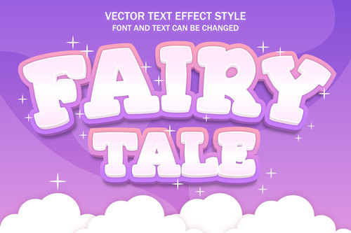 Fairy tale vector text effect style