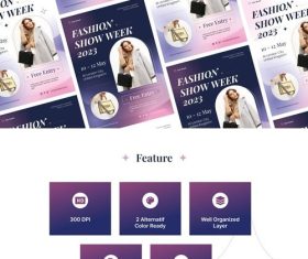 Fashion show week leaflet vector