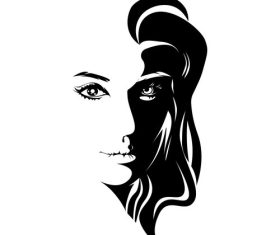 Female portrait silhouette vector