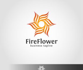 Fire flower logo vector