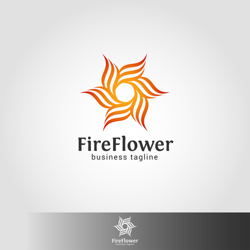 Fire flower logo vector