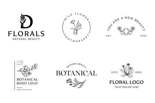 Florals natural beauty logo vector