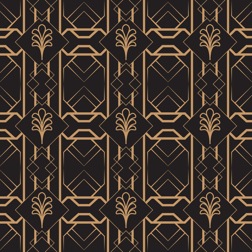 Flower and square art deco pattern vector