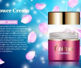 Flower cream cosmetics advertise vector