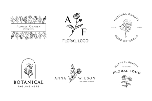 Flower garden photography logo vector