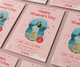 Flyer happy womens day vector