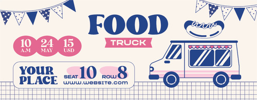 Food truck ticket vector