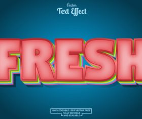 Fresh editable text effect font vector