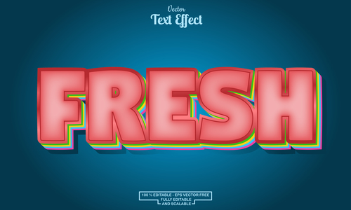 Fresh editable text effect font vector